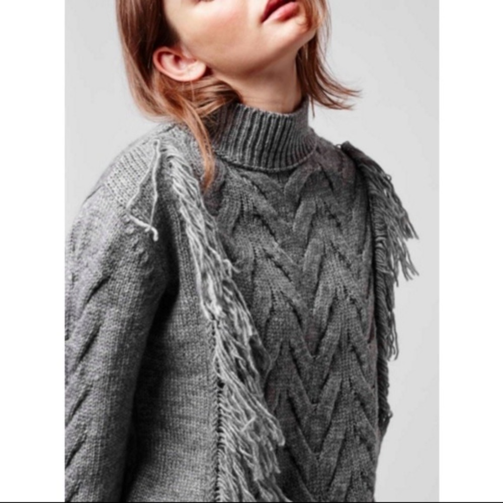 Topshop Fringe Knit Sweater